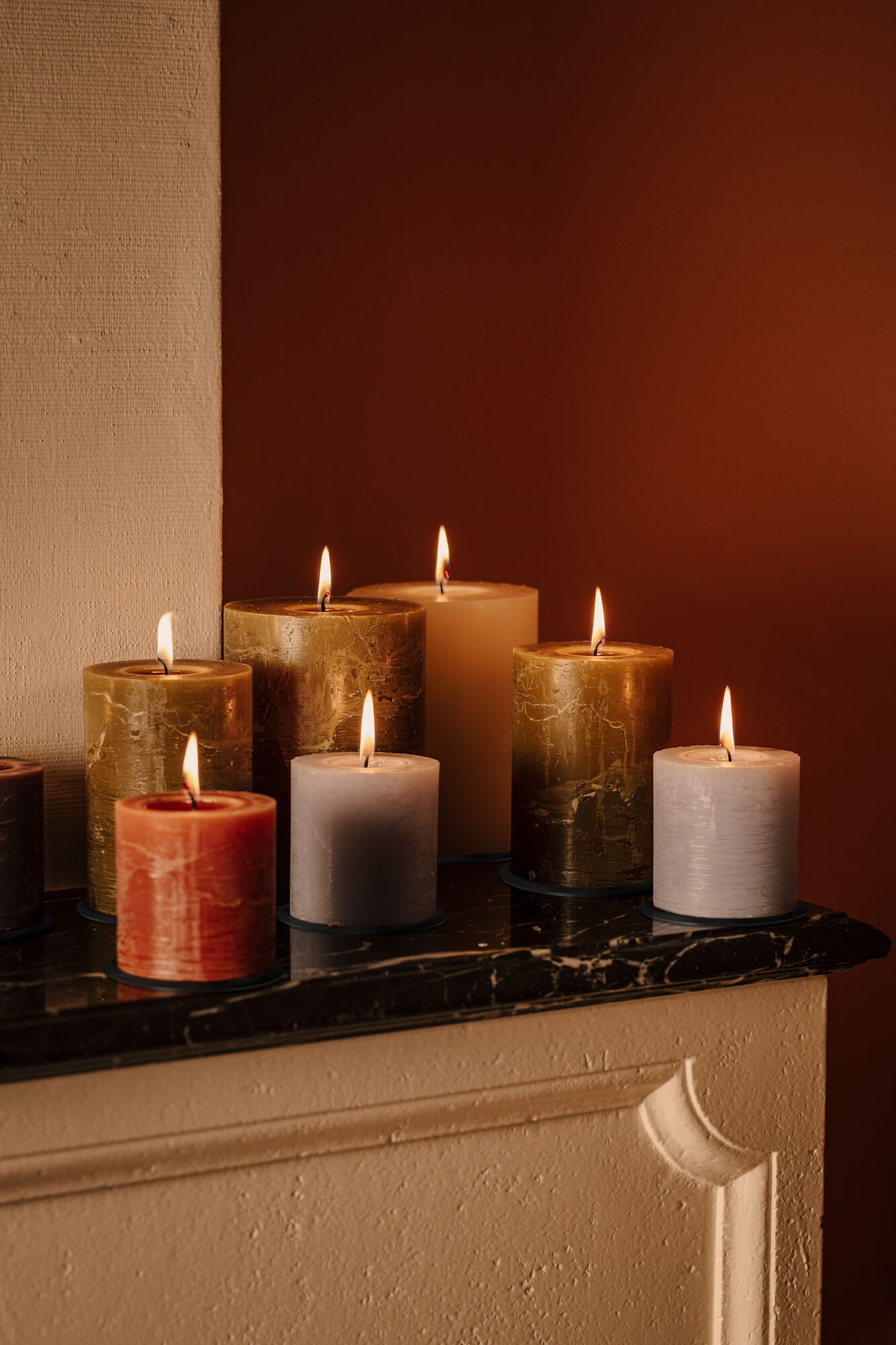 Rustieke Kaars 80/110mm - oranje